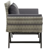 VidaXL Tuinbank met kussens 176 cm poly rattan grijs