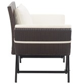 VidaXL Tuinbank met kussens 176 cm poly rattan bruin