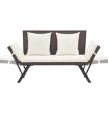 VidaXL Tuinbank met kussens 176 cm poly rattan bruin