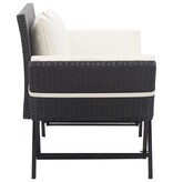VidaXL Tuinbank met kussens 176 cm poly rattan zwart