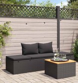 VidaXL Ligbed met kussens poly rattan zwart