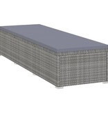 VidaXL Ligbed met kussen poly rattan grijs