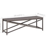 VidaXL Tuinbank 120 cm poly rattan grijs