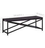 VidaXL Tuinbank 120 cm poly rattan zwart