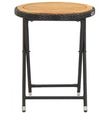 VidaXL Theetafel 60 cm poly rattan en massief acaciahout zwart