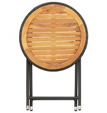 VidaXL Theetafel 60 cm poly rattan en massief acaciahout zwart