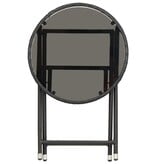 VidaXL Theetafel 60 cm poly rattan en gehard glas zwart