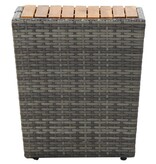 VidaXL Theetafel 41,5x41,5x43 cm poly rattan massief acaciahout grijs