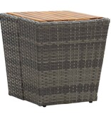 VidaXL Theetafel 41,5x41,5x43 cm poly rattan massief acaciahout grijs