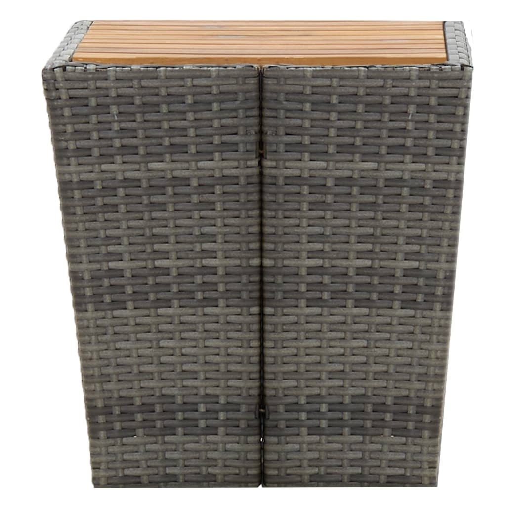 VidaXL Theetafel 41,5x41,5x43 cm poly rattan massief acaciahout grijs