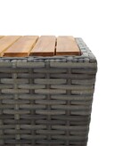 VidaXL Theetafel 41,5x41,5x43 cm poly rattan massief acaciahout grijs