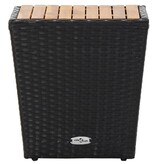VidaXL Theetafel 41,5x41,5x43 cm poly rattan massief acaciahout zwart