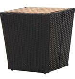 VidaXL Theetafel 41,5x41,5x43 cm poly rattan massief acaciahout zwart