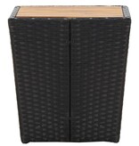 VidaXL Theetafel 41,5x41,5x43 cm poly rattan massief acaciahout zwart