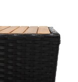 VidaXL Theetafel 41,5x41,5x43 cm poly rattan massief acaciahout zwart