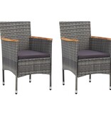 VidaXL Tuinstoelen 2 st poly rattan grijs