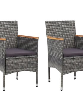 VidaXL Tuinstoelen 2 st poly rattan grijs