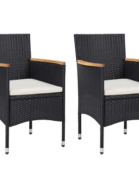 VidaXL Tuinstoelen 2 st poly rattan zwart