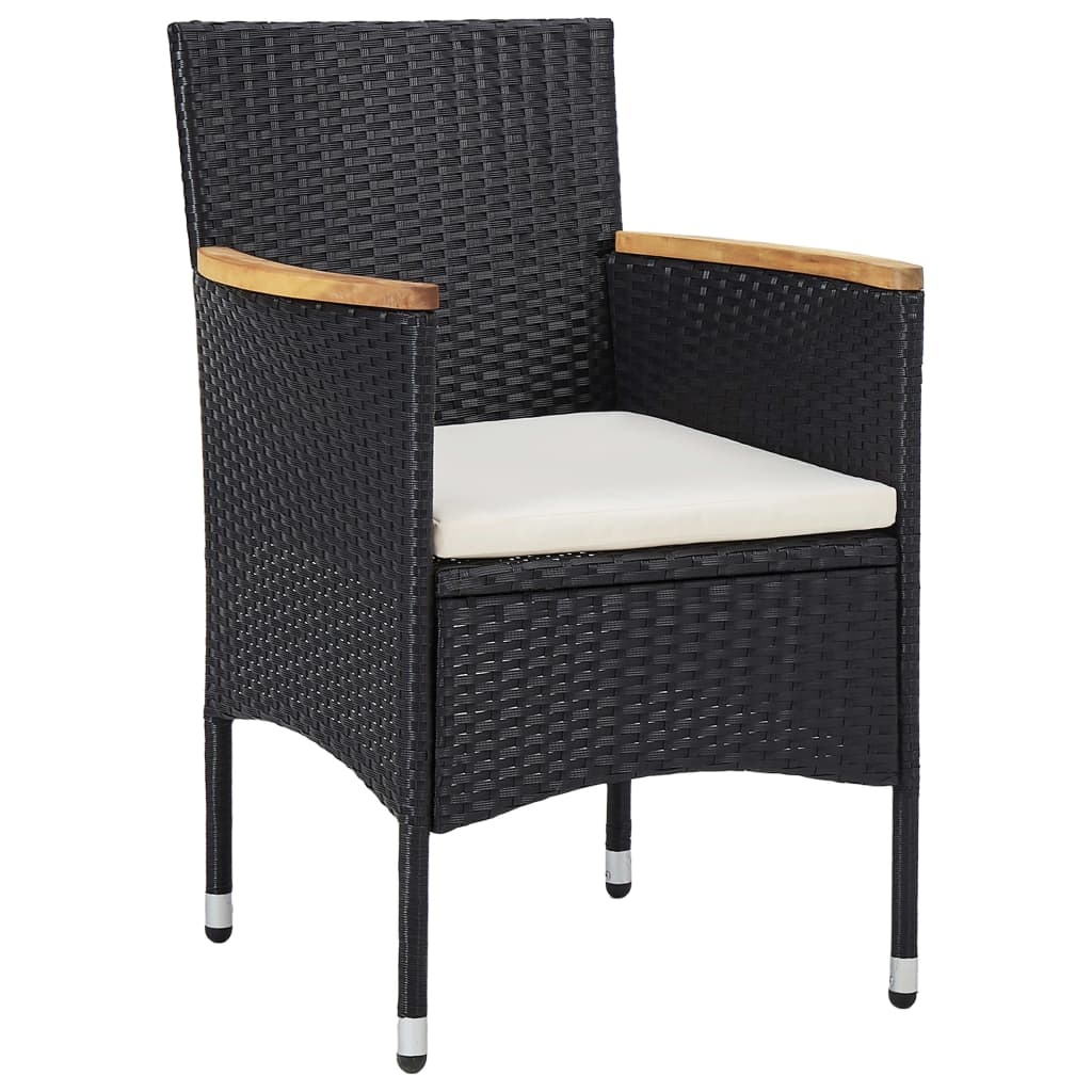 VidaXL Tuinstoelen 2 st poly rattan zwart