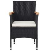 VidaXL Tuinstoelen 2 st poly rattan zwart