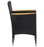 VidaXL Tuinstoelen 2 st poly rattan zwart