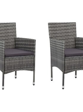 VidaXL Tuinstoelen 2 st poly rattan grijs