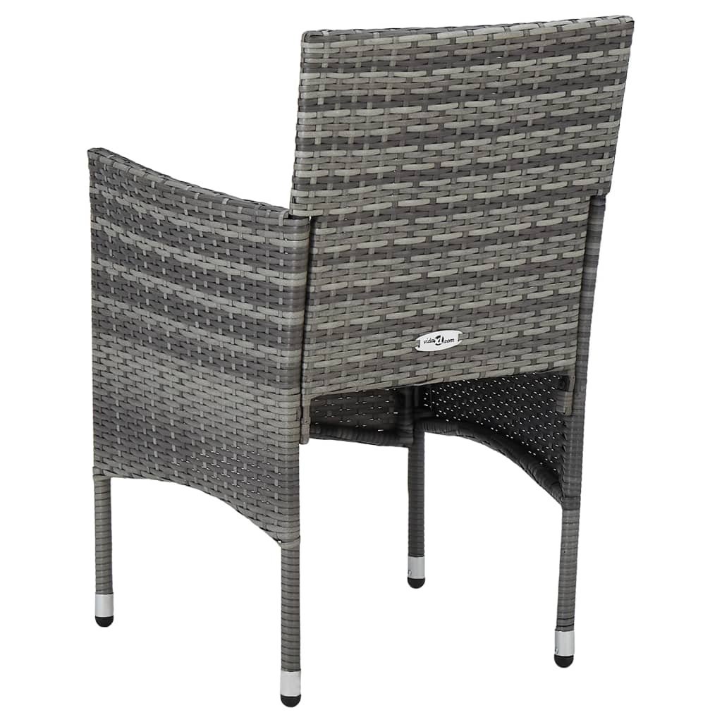 VidaXL Tuinstoelen 2 st poly rattan grijs