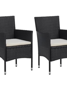VidaXL Tuinstoelen 2 st poly rattan zwart
