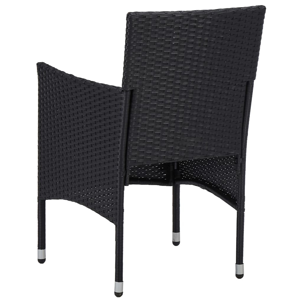 VidaXL Tuinstoelen 2 st poly rattan zwart