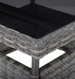 VidaXL Tuintafel poly rattan en glas grijs
