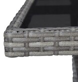 VidaXL Tuintafel poly rattan en glas grijs