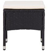VidaXL 5-delige Tuinset poly rattan en glas zwart