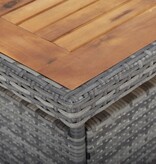 VidaXL Tuintafel poly rattan en massief acaciahout grijs