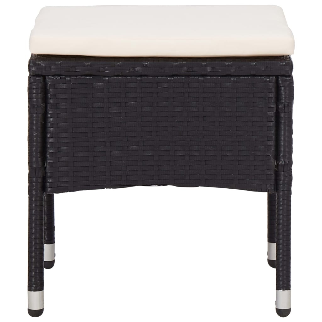 VidaXL 5-delige Tuinset poly rattan en acaciahout zwart