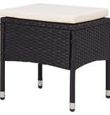 VidaXL 5-delige Tuinset poly rattan en acaciahout zwart