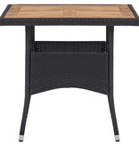 VidaXL 5-delige Tuinset poly rattan en acaciahout zwart