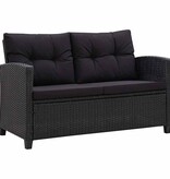 VidaXL 6-delige Loungeset met kussens poly rattan zwart