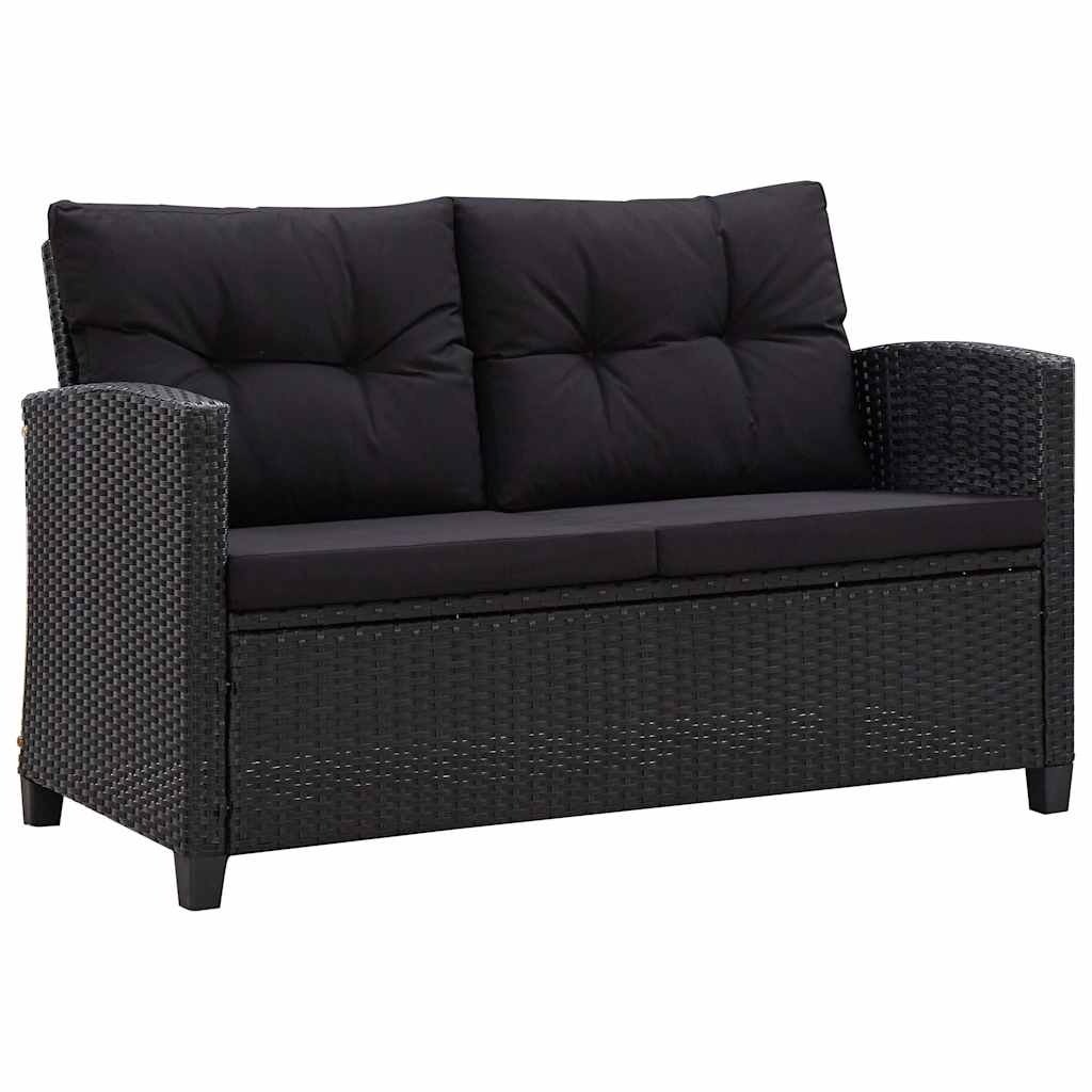 VidaXL 6-delige Loungeset met kussens poly rattan zwart
