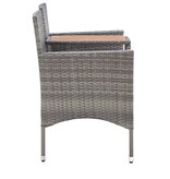 VidaXL Tuinbank 2-zits met tafeltje 143 cm poly rattan grijs