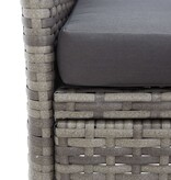 VidaXL Tuinbank 2-zits met tafeltje 143 cm poly rattan grijs