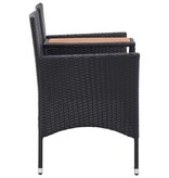 VidaXL Tuinbank 2-zits met tafeltje 143 cm poly rattan zwart