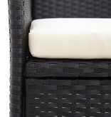 VidaXL Tuinbank 2-zits met tafeltje 143 cm poly rattan zwart
