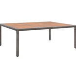 VidaXL Tuintafel 200x150x74 cm poly rattan en massief acaciahout grijs