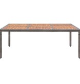 VidaXL Tuintafel 200x150x74 cm poly rattan en massief acaciahout grijs