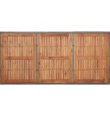 VidaXL Tuintafel 200x150x74 cm poly rattan en massief acaciahout grijs