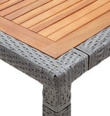 VidaXL Tuintafel 200x150x74 cm poly rattan en massief acaciahout grijs