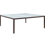 VidaXL Tuintafel 200x200x74 cm poly rattan bruin