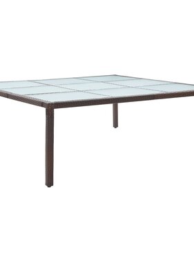VidaXL Tuintafel 200x200x74 cm poly rattan bruin