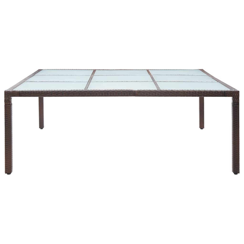 VidaXL Tuintafel 200x200x74 cm poly rattan bruin