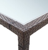 VidaXL Tuintafel 200x200x74 cm poly rattan bruin
